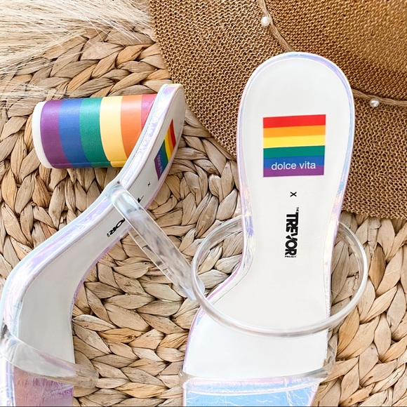 Dolce Vita Trevor Noles Pride Rainbow Heel Sandal - Picture 9 of 13